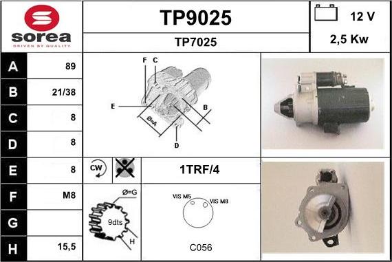 SNRA TP9025 - Motorino d'avviamento autozon.pro