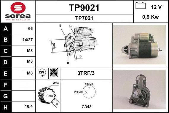 SNRA TP9021 - Motorino d'avviamento autozon.pro