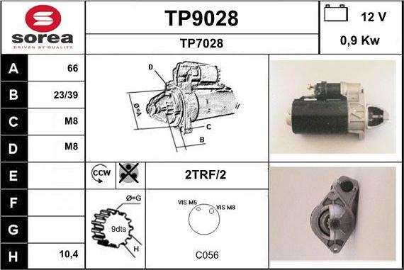 SNRA TP9028 - Motorino d'avviamento autozon.pro