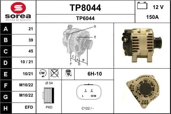 SNRA TP8044 - Alternatore autozon.pro