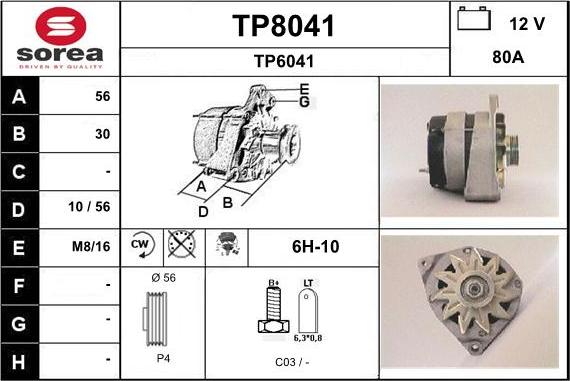 SNRA TP8041 - Alternatore autozon.pro