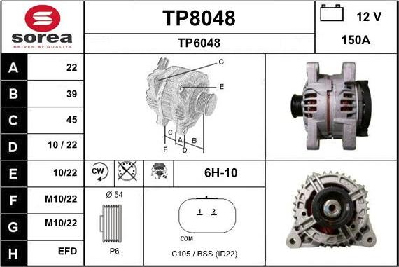 SNRA TP8048 - Alternatore autozon.pro