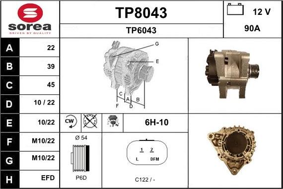 SNRA TP8043 - Alternatore autozon.pro