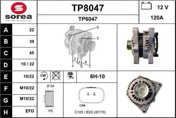 SNRA TP8047 - Alternatore autozon.pro