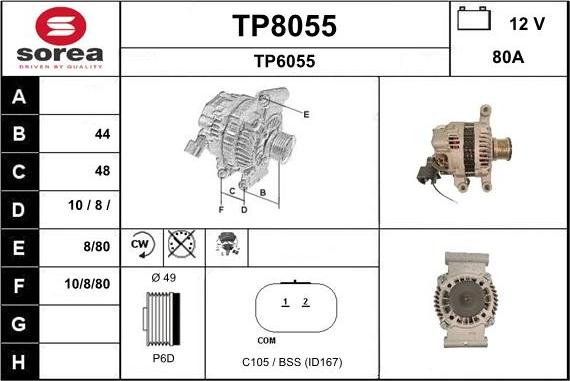 SNRA TP8055 - Alternatore autozon.pro