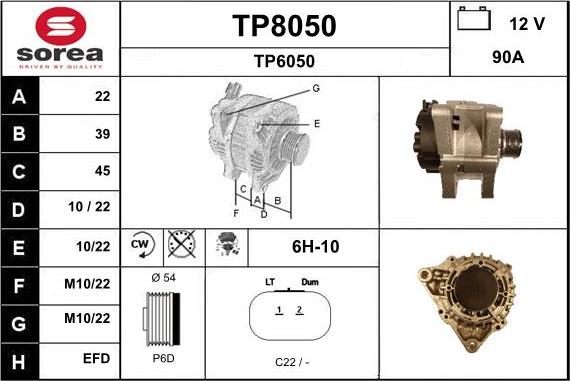 SNRA TP8050 - Alternatore autozon.pro