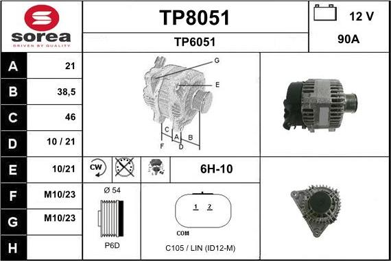 SNRA TP8051 - Alternatore autozon.pro