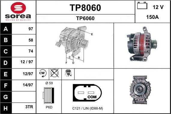 SNRA TP8060 - Alternatore autozon.pro