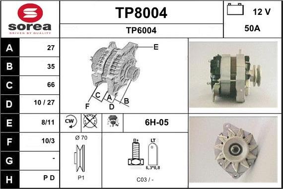 SNRA TP8004 - Alternatore autozon.pro