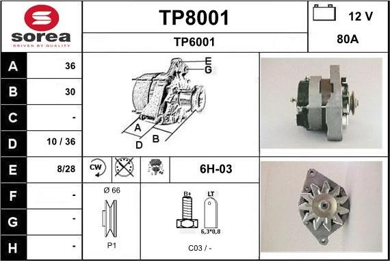 SNRA TP8001 - Alternatore autozon.pro