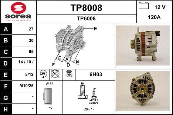 SNRA TP8008 - Alternatore autozon.pro