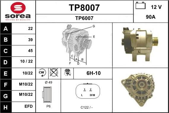 SNRA TP8007 - Alternatore autozon.pro