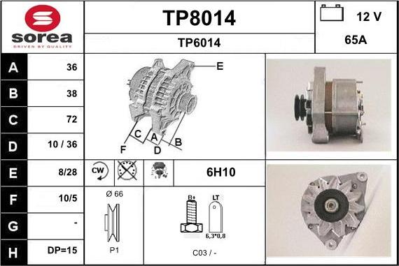 SNRA TP8014 - Alternatore autozon.pro