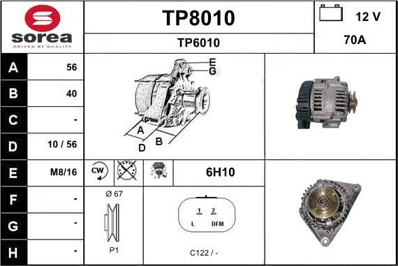 SNRA TP8010 - Alternatore autozon.pro