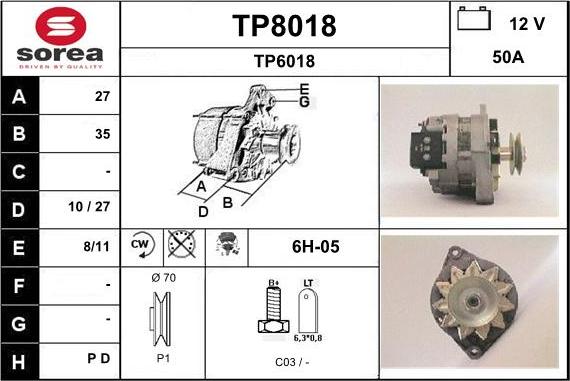 SNRA TP8018 - Alternatore autozon.pro