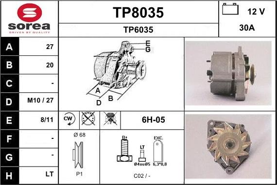 SNRA TP8035 - Alternatore autozon.pro