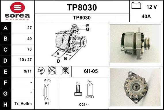 SNRA TP8030 - Alternatore autozon.pro