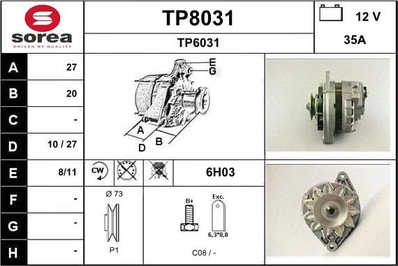 SNRA TP8031 - Alternatore autozon.pro