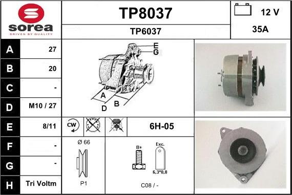 SNRA TP8037 - Alternatore autozon.pro