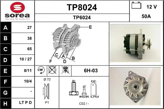 SNRA TP8024 - Alternatore autozon.pro