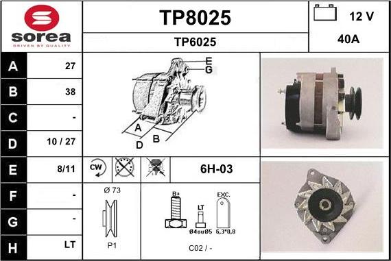 SNRA TP8025 - Alternatore autozon.pro