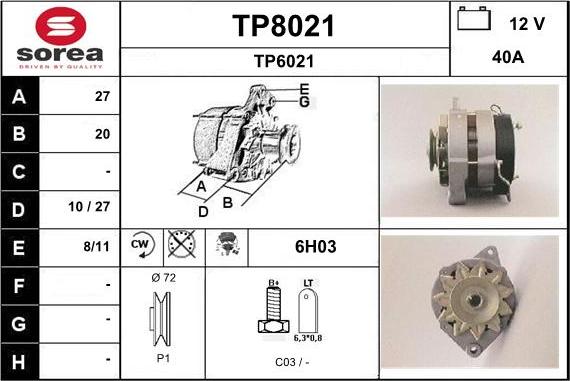 SNRA TP8021 - Alternatore autozon.pro