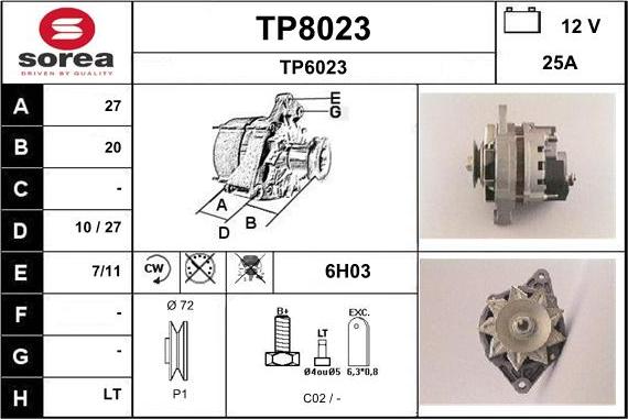 SNRA TP8023 - Alternatore autozon.pro