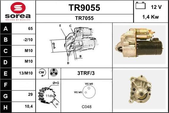 SNRA TR9055 - Motorino d'avviamento autozon.pro