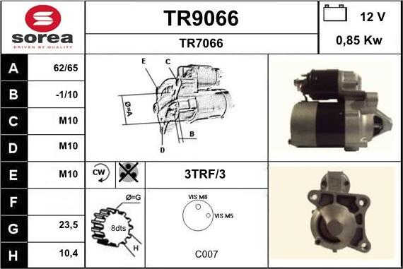 SNRA TR9066 - Motorino d'avviamento autozon.pro