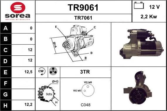 SNRA TR9061 - Motorino d'avviamento autozon.pro