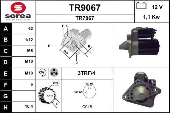 SNRA TR9067 - Motorino d'avviamento autozon.pro