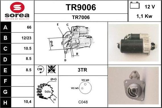 SNRA TR9006 - Motorino d'avviamento autozon.pro