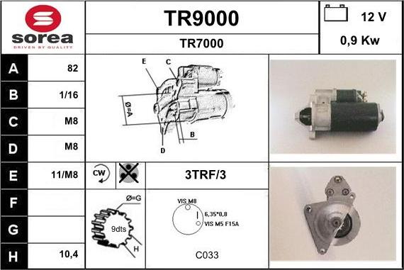 SNRA TR9000 - Motorino d'avviamento autozon.pro