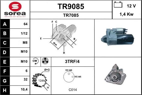 SNRA TR9085 - Motorino d'avviamento autozon.pro