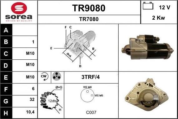 SNRA TR9080 - Motorino d'avviamento autozon.pro