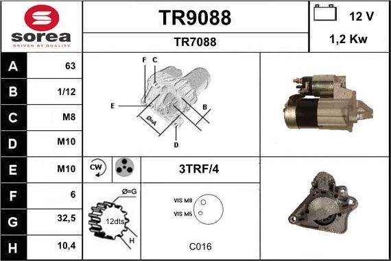 SNRA TR9088 - Motorino d'avviamento autozon.pro