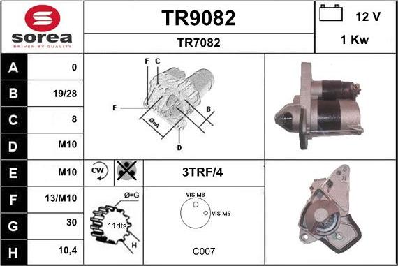 SNRA TR9082 - Motorino d'avviamento autozon.pro