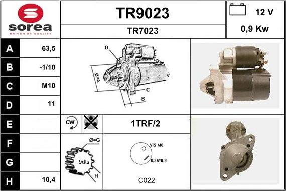 SNRA TR9023 - Motorino d'avviamento autozon.pro