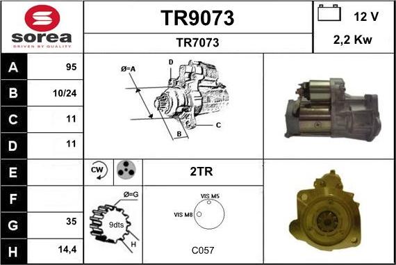 SNRA TR9073 - Motorino d'avviamento autozon.pro