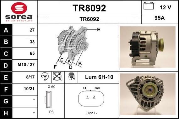 SNRA TR8092 - Alternatore autozon.pro