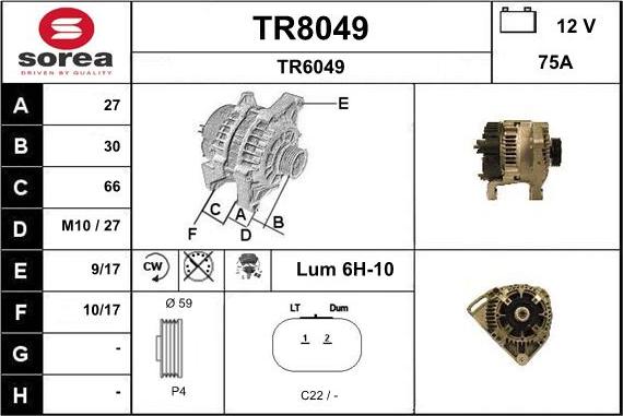 SNRA TR8049 - Alternatore autozon.pro