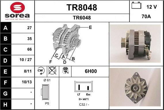 SNRA TR8048 - Alternatore autozon.pro