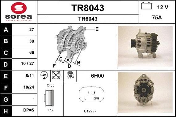 SNRA TR8043 - Alternatore autozon.pro