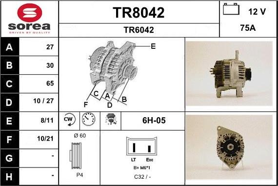 SNRA TR8042 - Alternatore autozon.pro