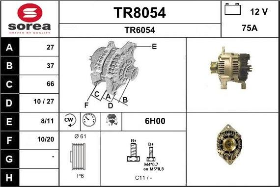 SNRA TR8054 - Alternatore autozon.pro