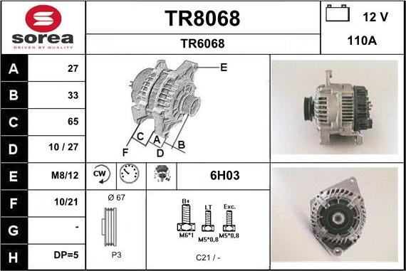 SNRA TR8068 - Alternatore autozon.pro