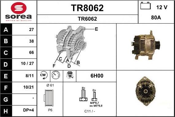 SNRA TR8062 - Alternatore autozon.pro