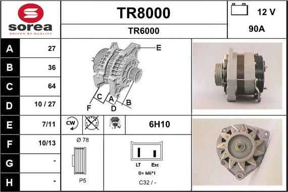 SNRA TR8000 - Alternatore autozon.pro