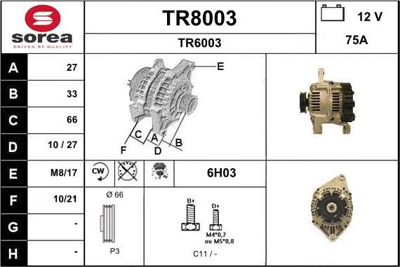 SNRA TR8003 - Alternatore autozon.pro