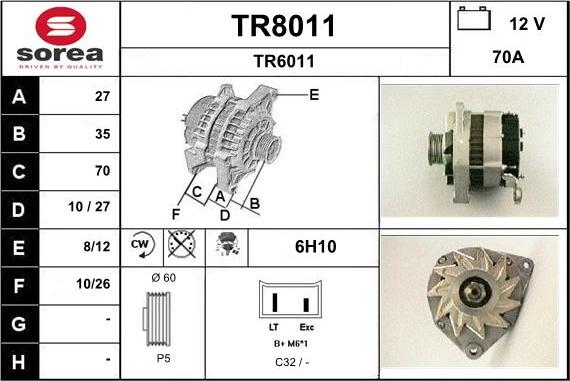 SNRA TR8011 - Alternatore autozon.pro